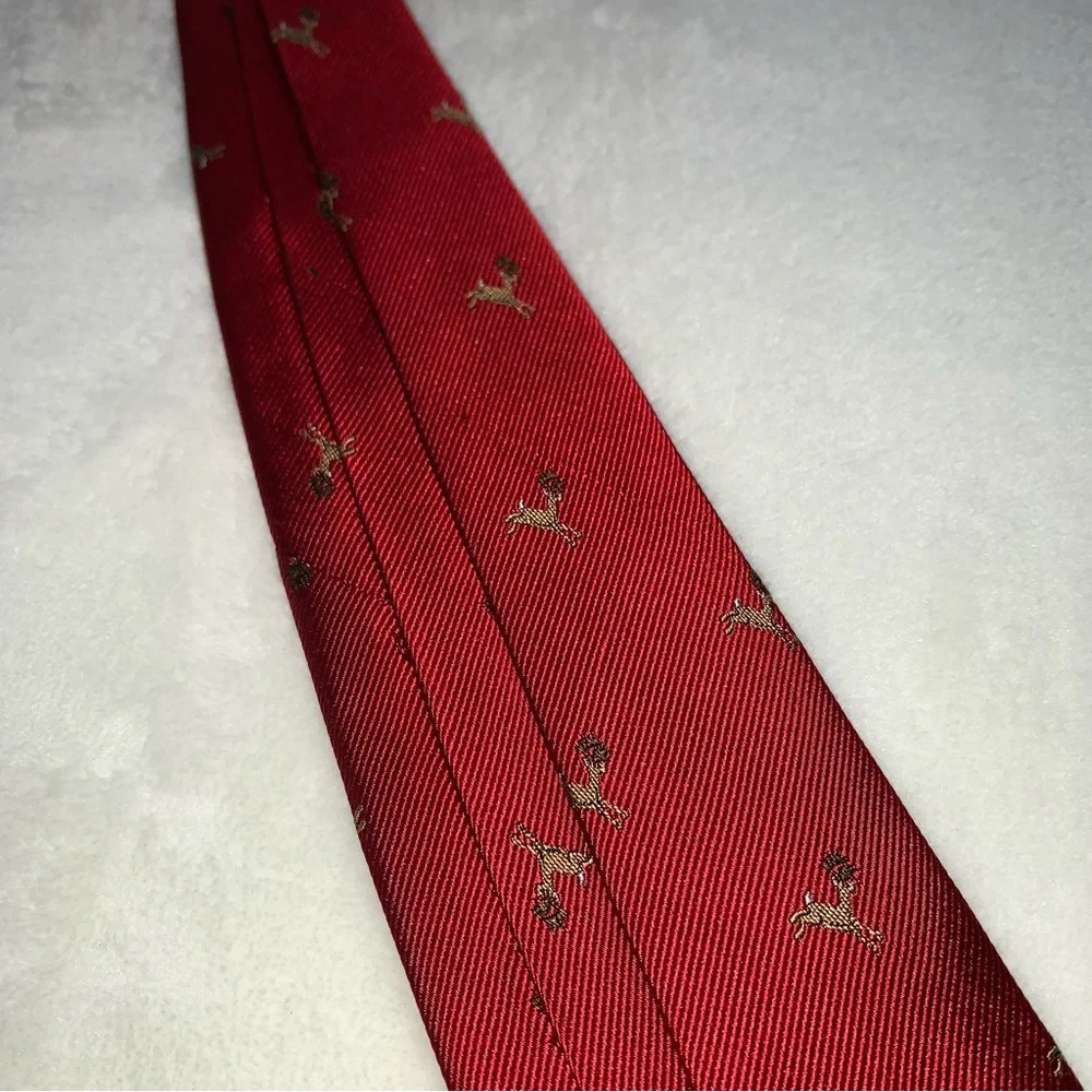 Crewcuts Red Reindeer Boys Silk Tie